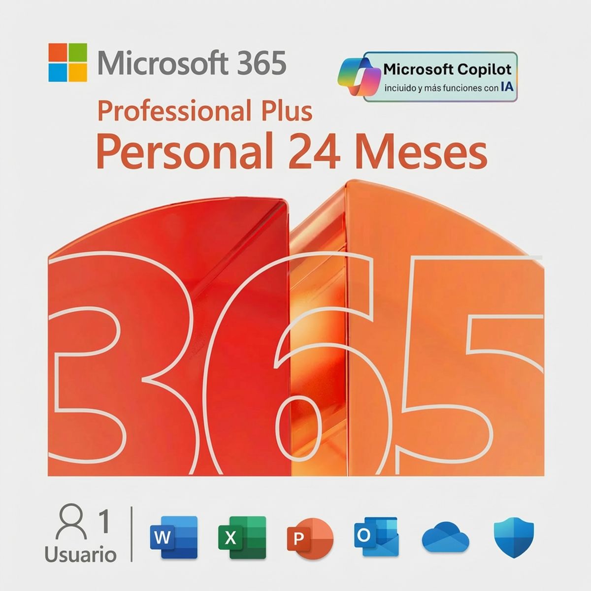MICROSOFT - Microsoft Office 365 Personal Professional Plus 2 Años - 5 Dispositivos 100GB OneDrive