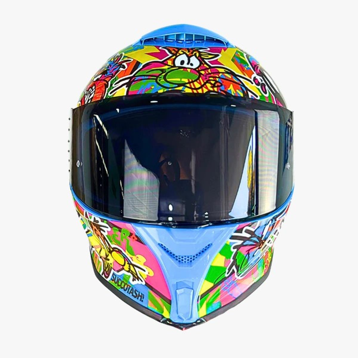 EDGE HELMETS - CASCO EDGE SHANGHAI CERTIFICADO ECE2206 LOONEY TUNES BRILLO NEON