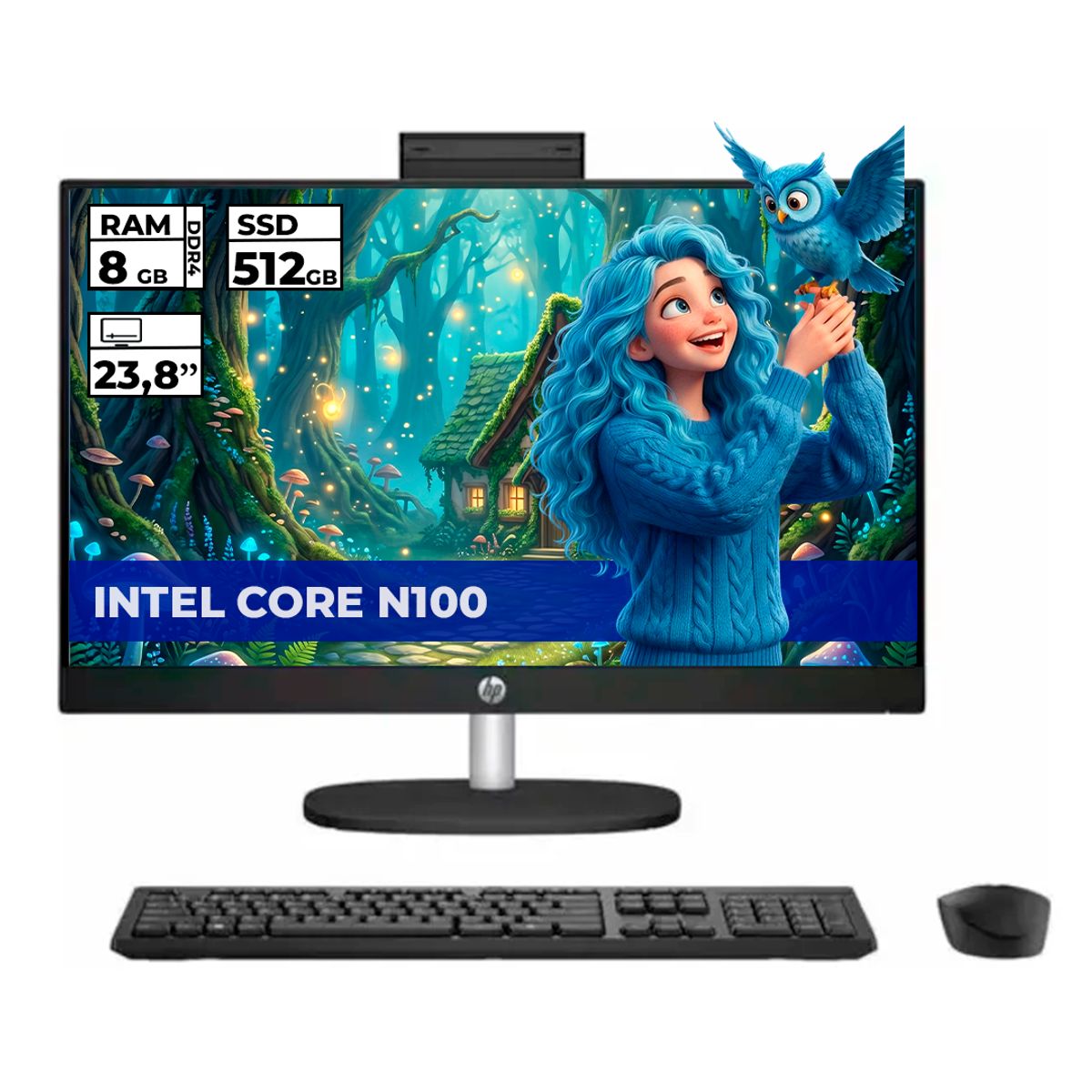HP - TODO EN UNO HP 24-CR0310LA INTEL CORE N100 8GB RAM 512GB SSD 24 FHD