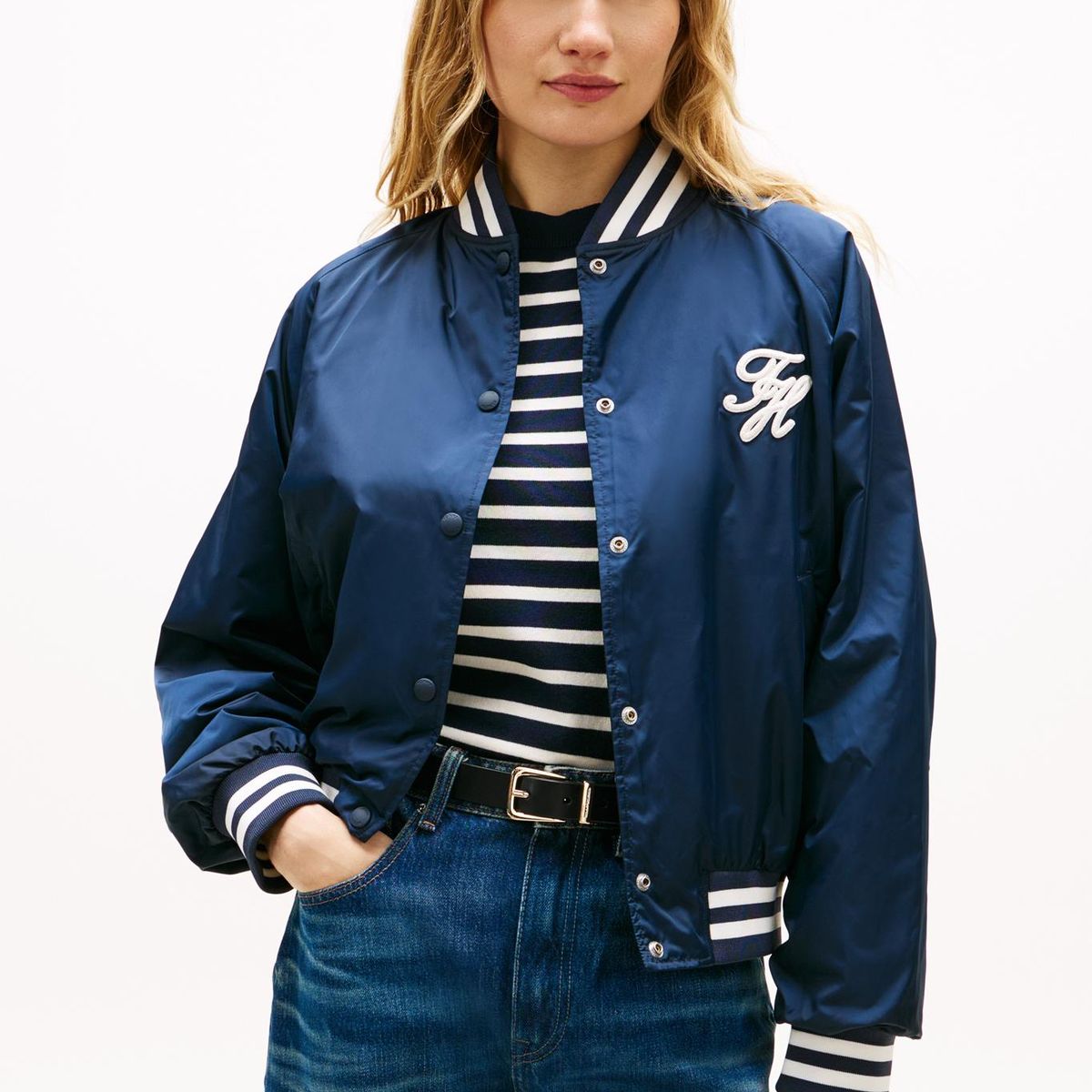 TOMMY HILFIGER - Chaqueta multicolor bomber que repele el agua con logo Tommy Hilfiger
