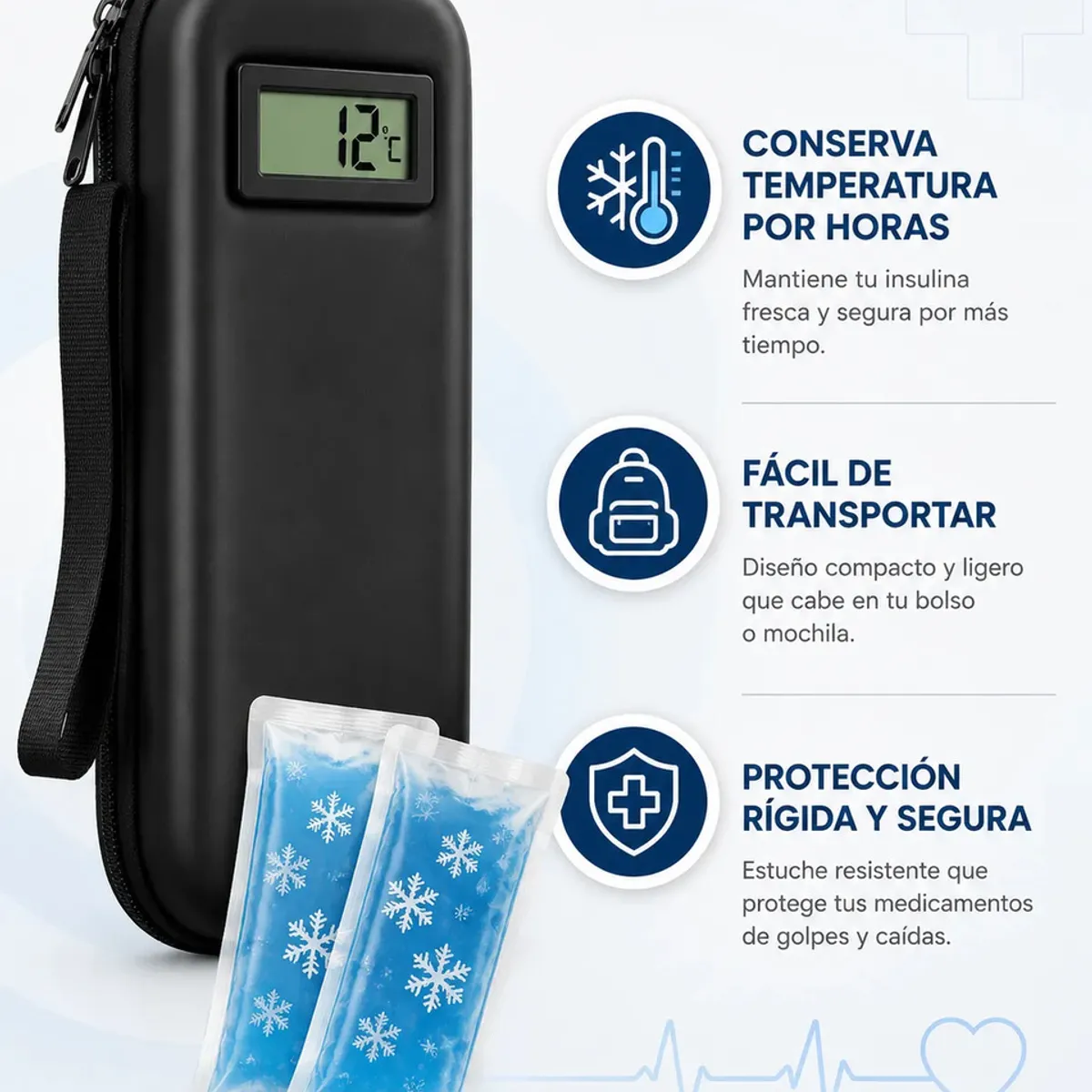 GENERICO - Estuche Nevera Para Insulina Térmico Portátil Con Gel Frío