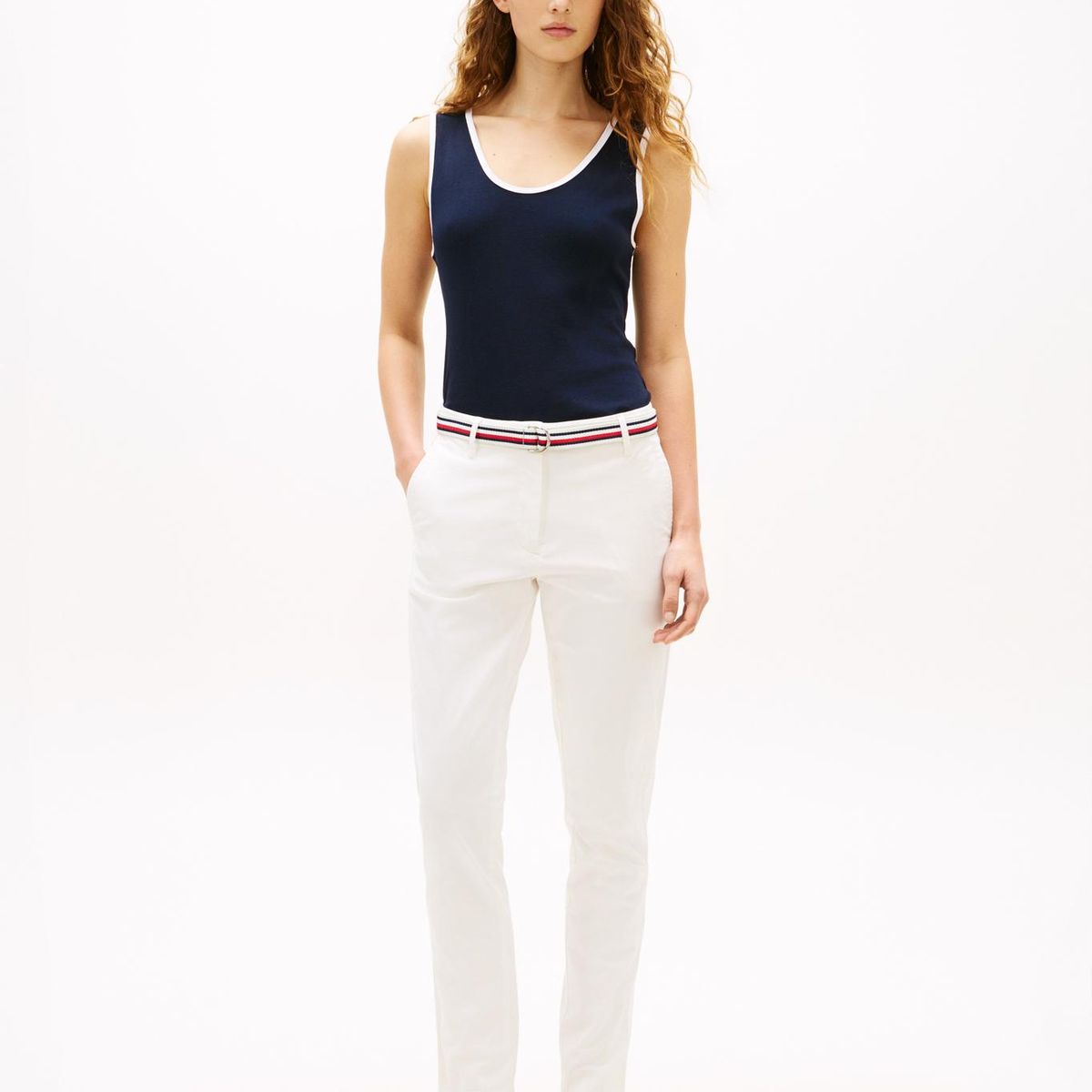 TOMMY HILFIGER - Pantalón blanco chino slim en twill Tommy Hilfiger