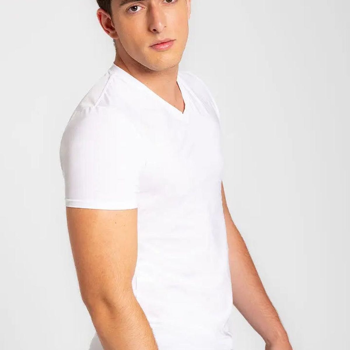 DIANE & GEORDI - Camiseta cuello V (3987) - Blanco