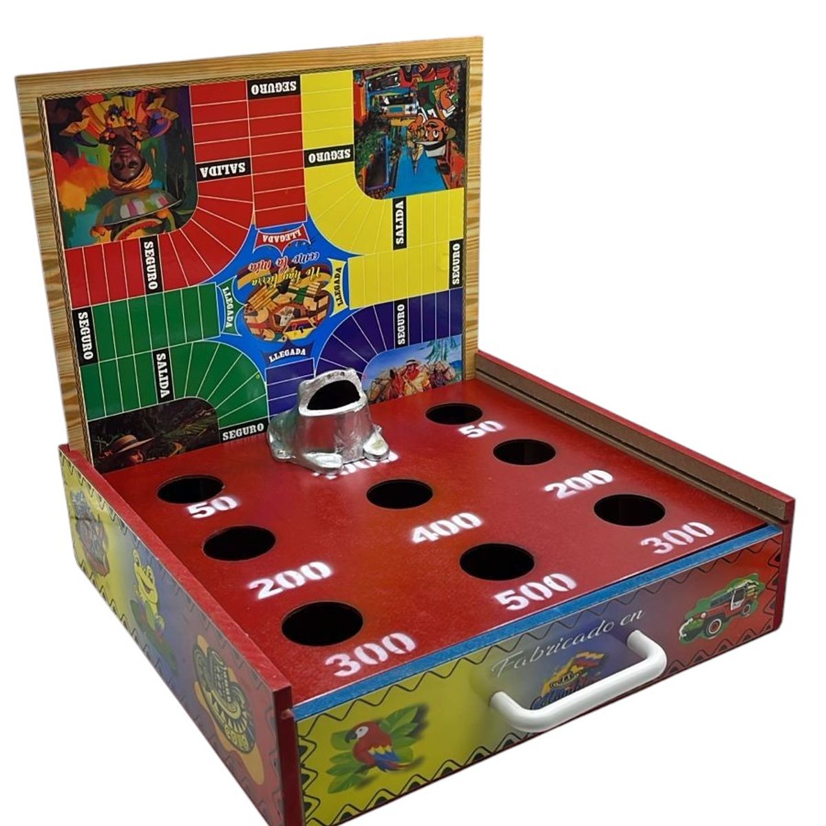 ARTESANAL - juego de mesa rana con parques