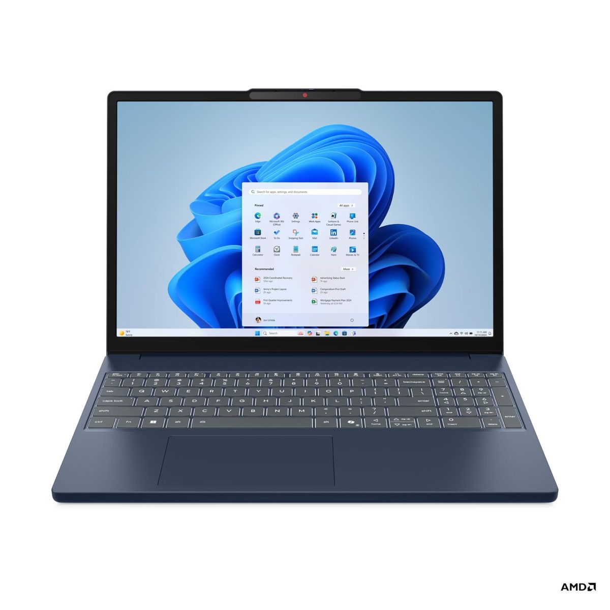 Lenovo - PORTATIL LENOVO AMD RYZEN 7-7735HS 8GB RAM 512GB SSD 15 WUXGA COSMIC BLUE