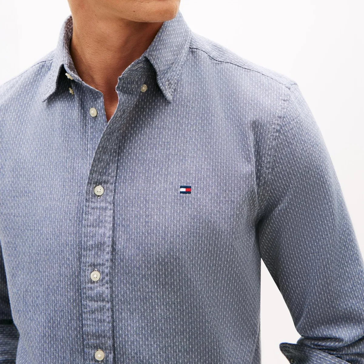 TOMMY HILFIGER - Camisa azul TH Flex regular Tommy Hilfiger