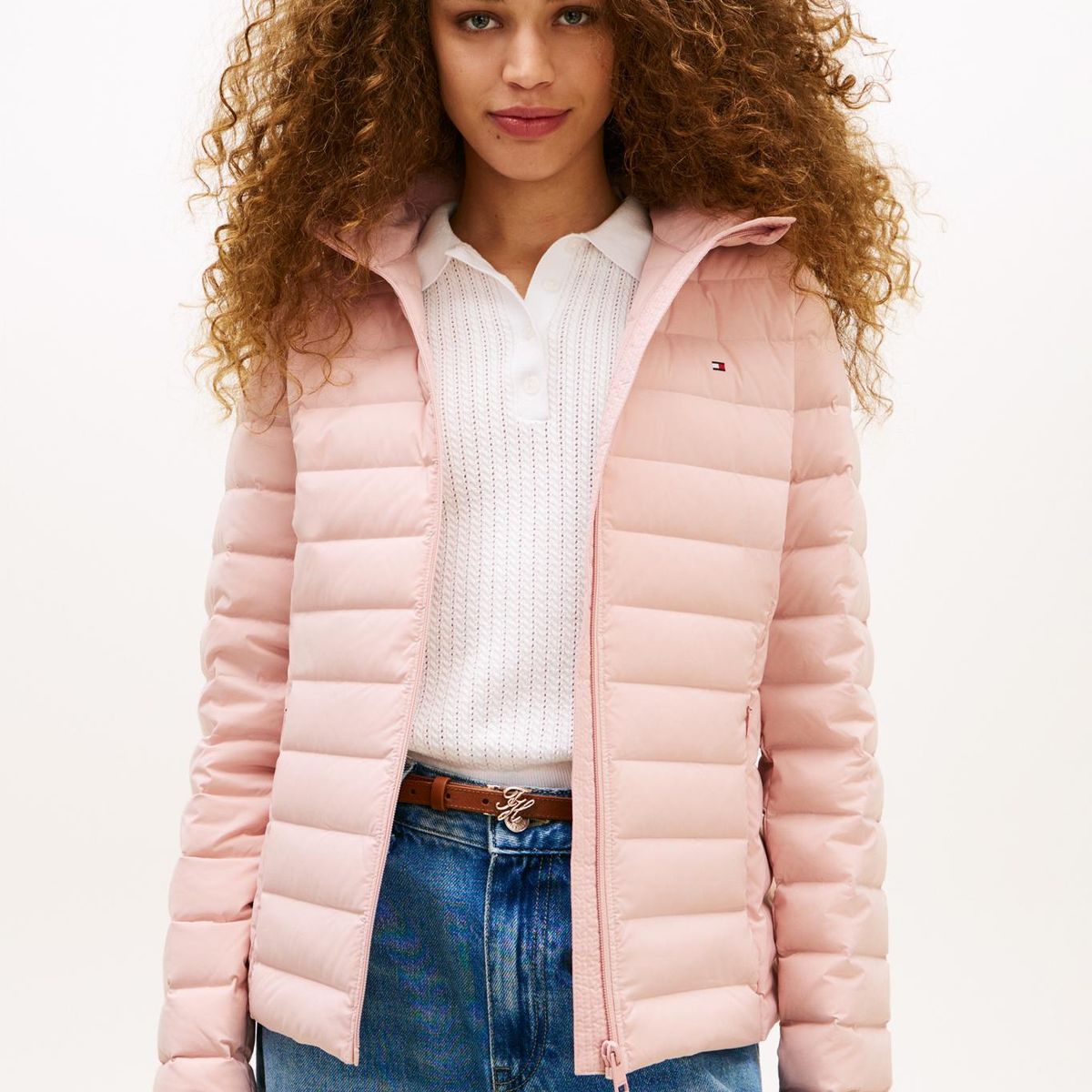 TOMMY HILFIGER - Chaqueta rosa ligera de plumón Tommy Hilfiger