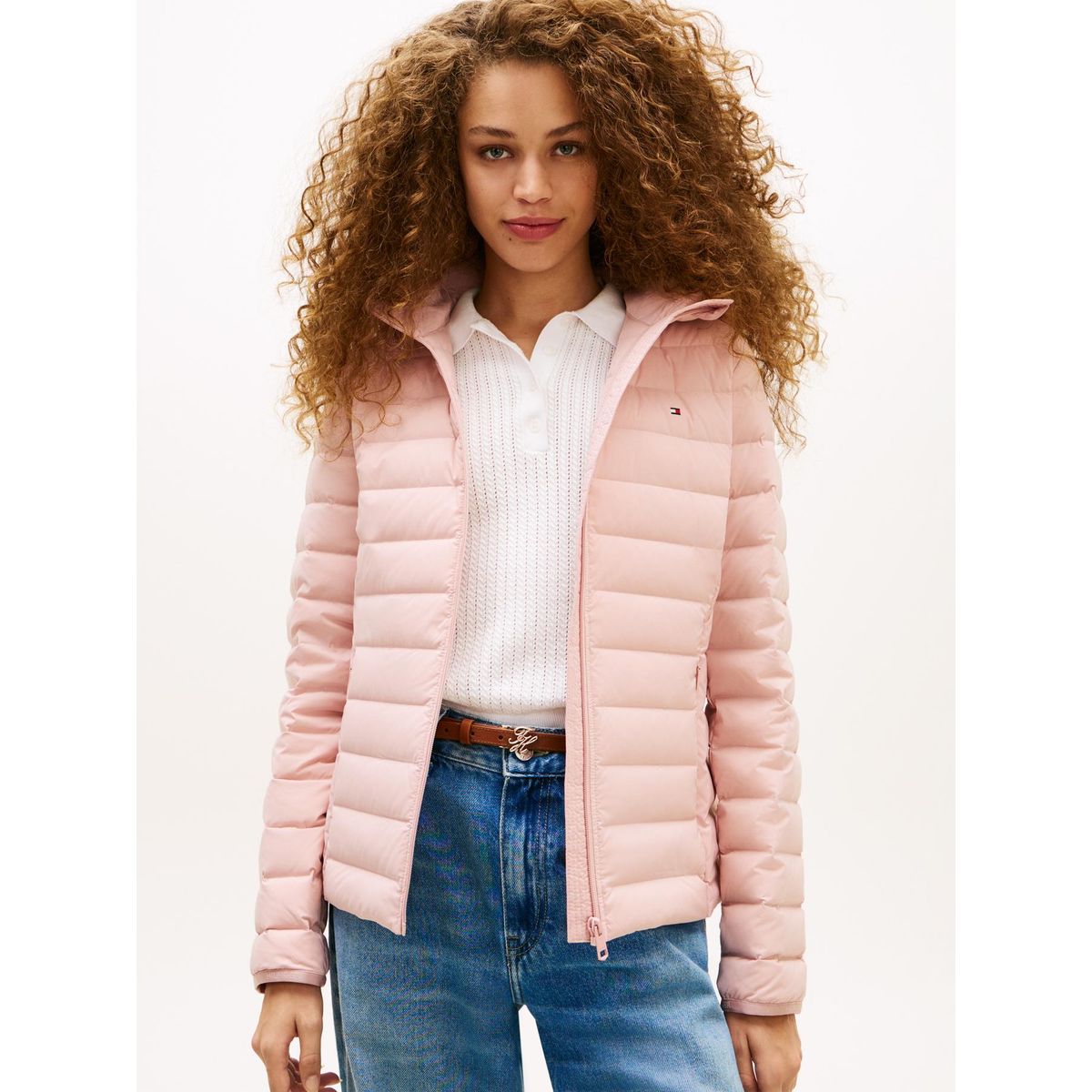 TOMMY HILFIGER - Chaqueta rosa ligera de plumón Tommy Hilfiger