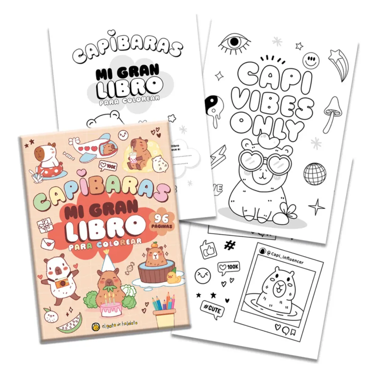 JUGANDO Y EDUCANDO - Libro Para Colorear Diseño Capibaras Para Niños Niñas