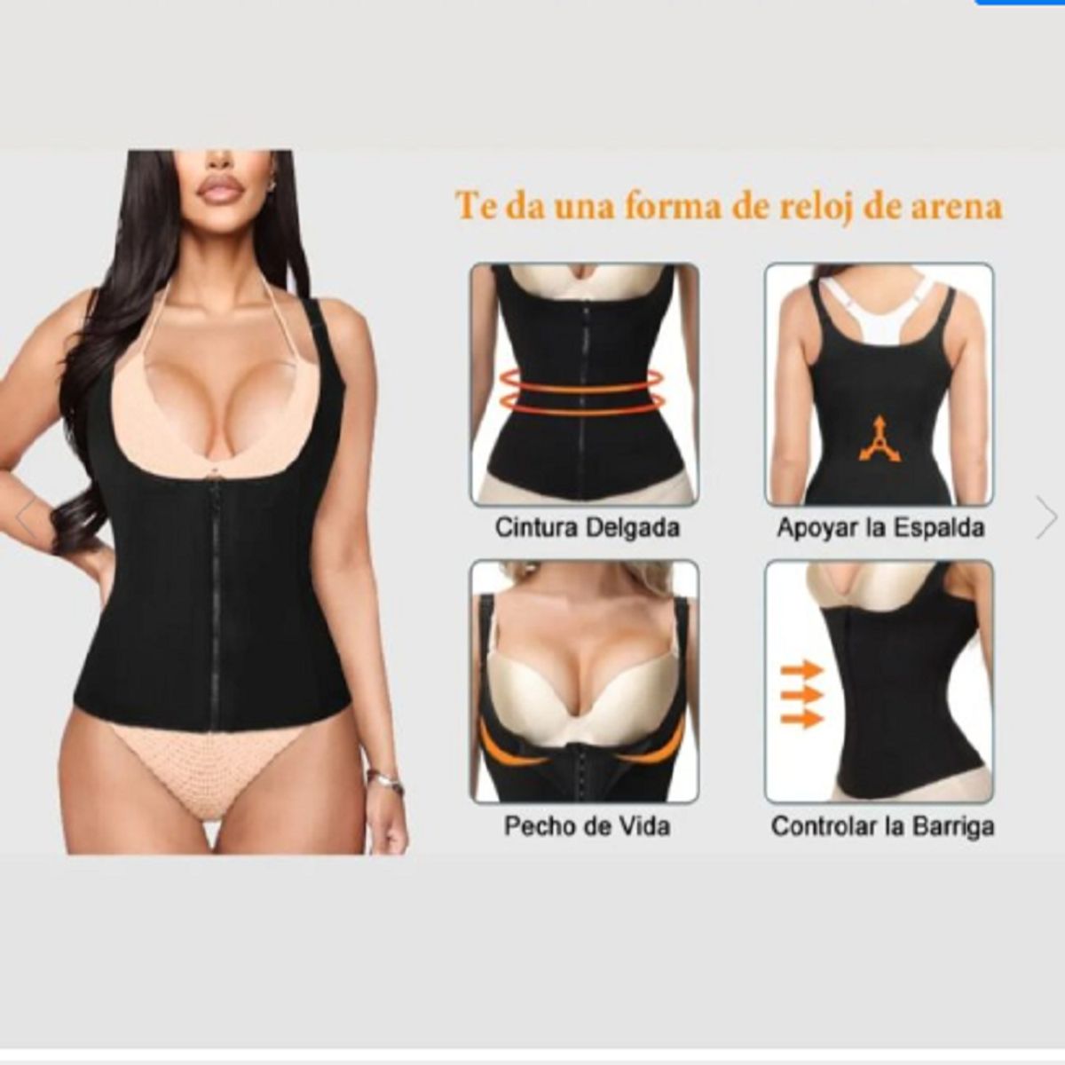 CHINA GLAZE - Chaleco Moldeador Mujer Alta Compresión Control Abdomen Espalda