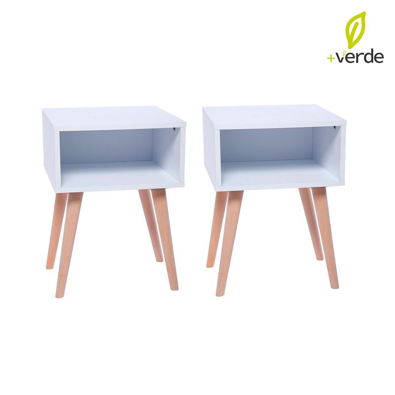 DKO DESIGN - Set x2 Mesas de Noche Moderna 44 x 40 x cm DKO Design - Sin Cajones