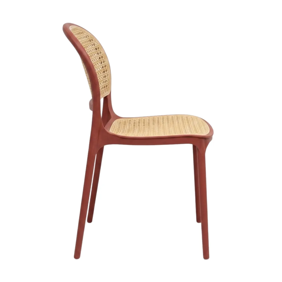 DISTRIONLINE - Set X2 Sillas Viena Tipo Mimbre Color Rojo