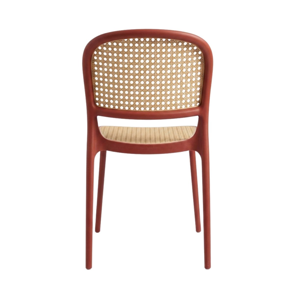 DISTRIONLINE - Set X2 Sillas Viena Tipo Mimbre Color Rojo
