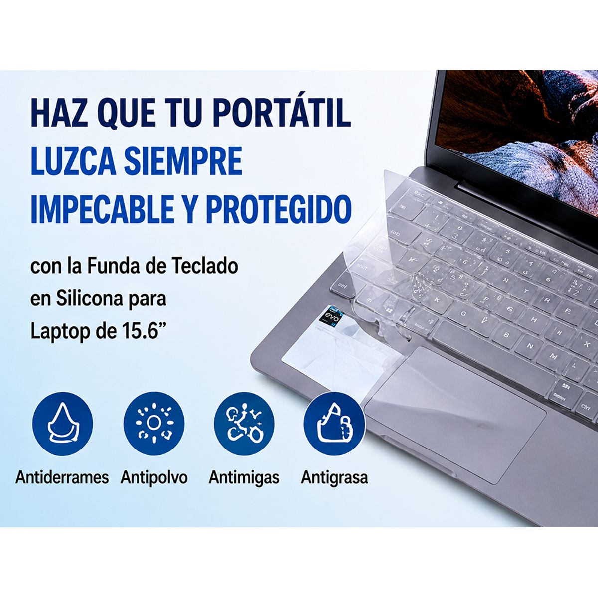 GENERICO - Película Protectora Antiderrames Silicona Para Computador Portátil 15.6