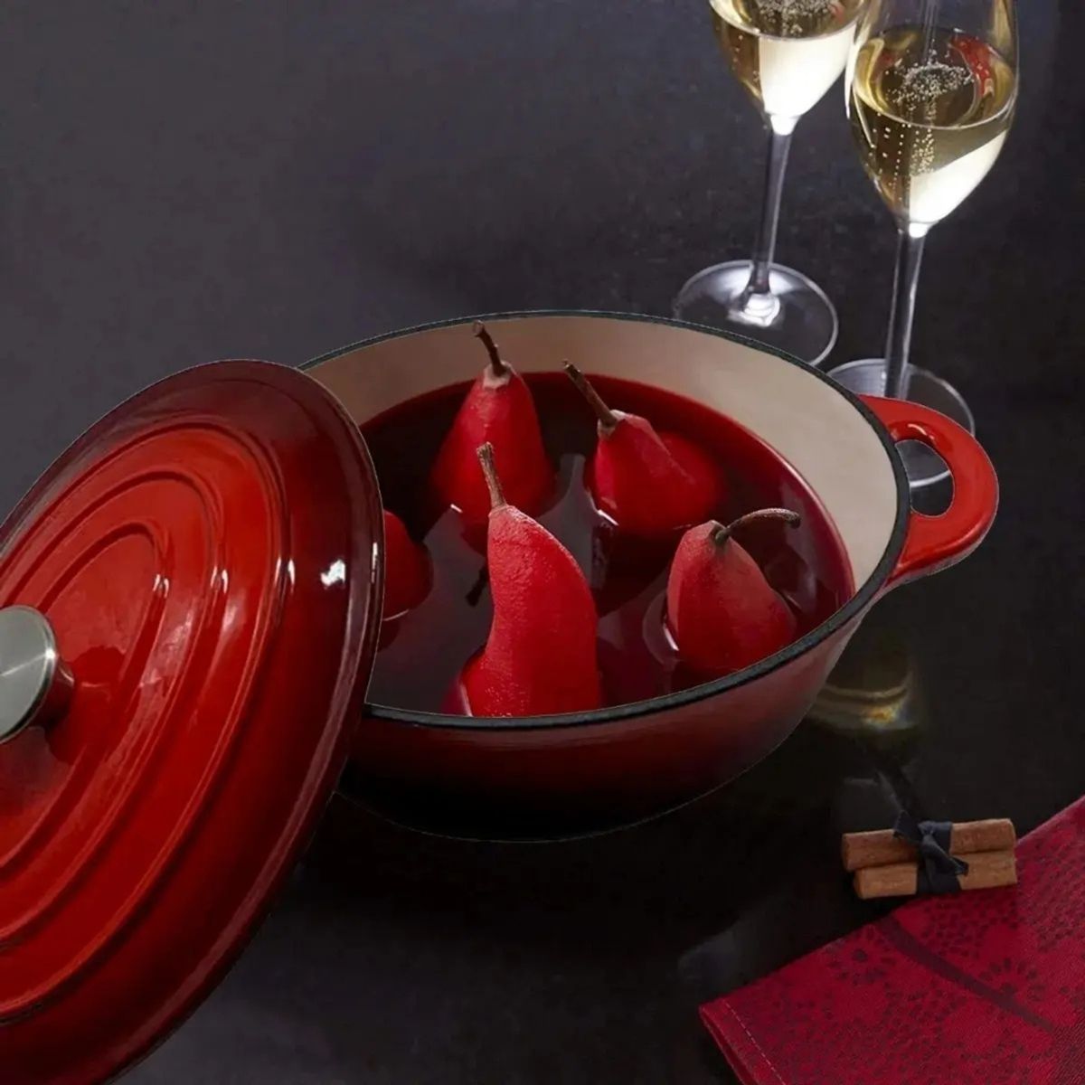 GENERICO - Olla De Hierro Fundido 22cm Cocotte Esmaltada - Cocción Lenta y Sabor Intenso Para Tus Platos