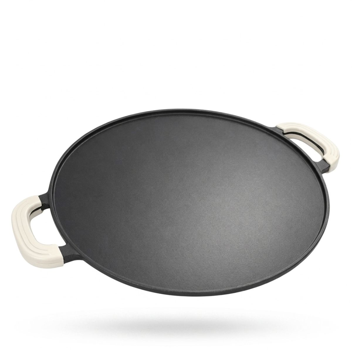 GENERICO - Plancha Parrilla Hierro Fundido 30cm + Mangos Silicona  Ideal Arepas y Carnes Gourmet