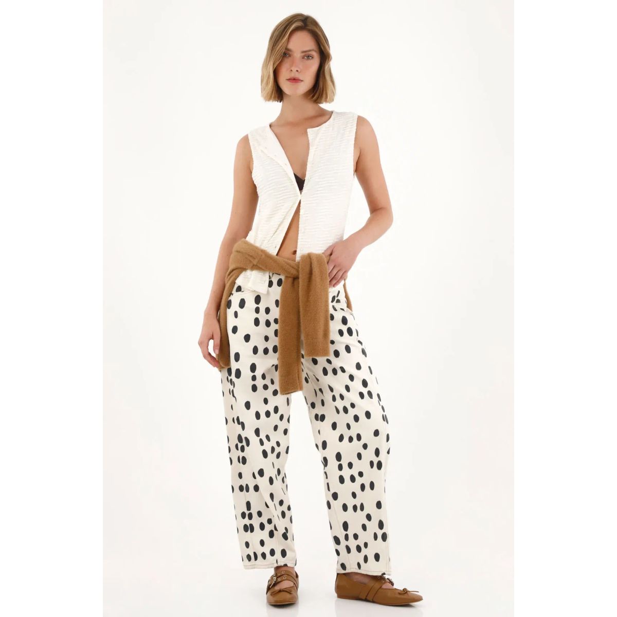 TENNIS - Camiseta tipo chaleco con textura crudo para mujer