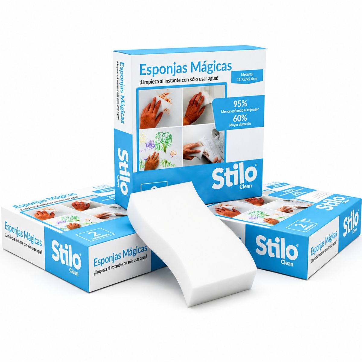 ESSENZA - Set X 3 Esponja Magica Stilobasic X2 (X6 Unidades)