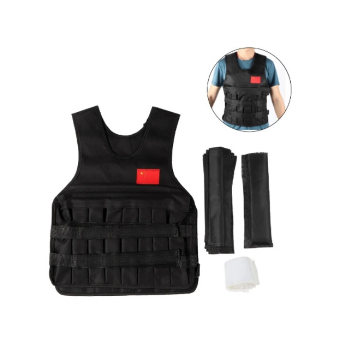 GENERICO - Product image Product image Product image Chaleco Lastrado Ajustable 20kg Carga Negro 50LBS