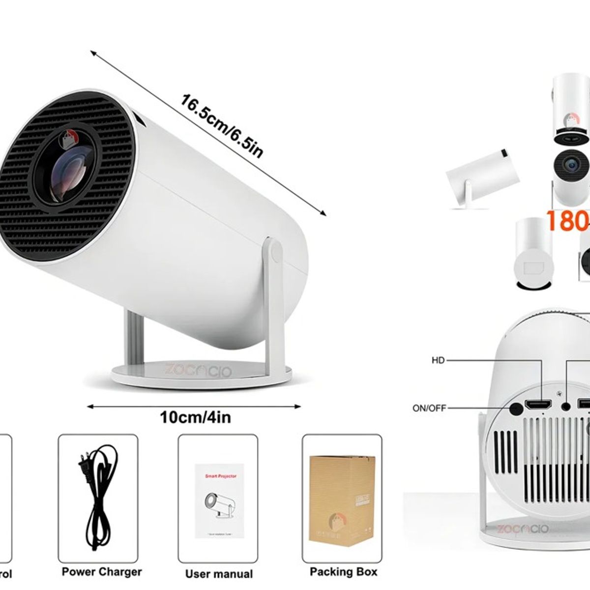 GENERICO - Proyector HY300 Smart WiFi Bluetooth HD Android TV Portátil