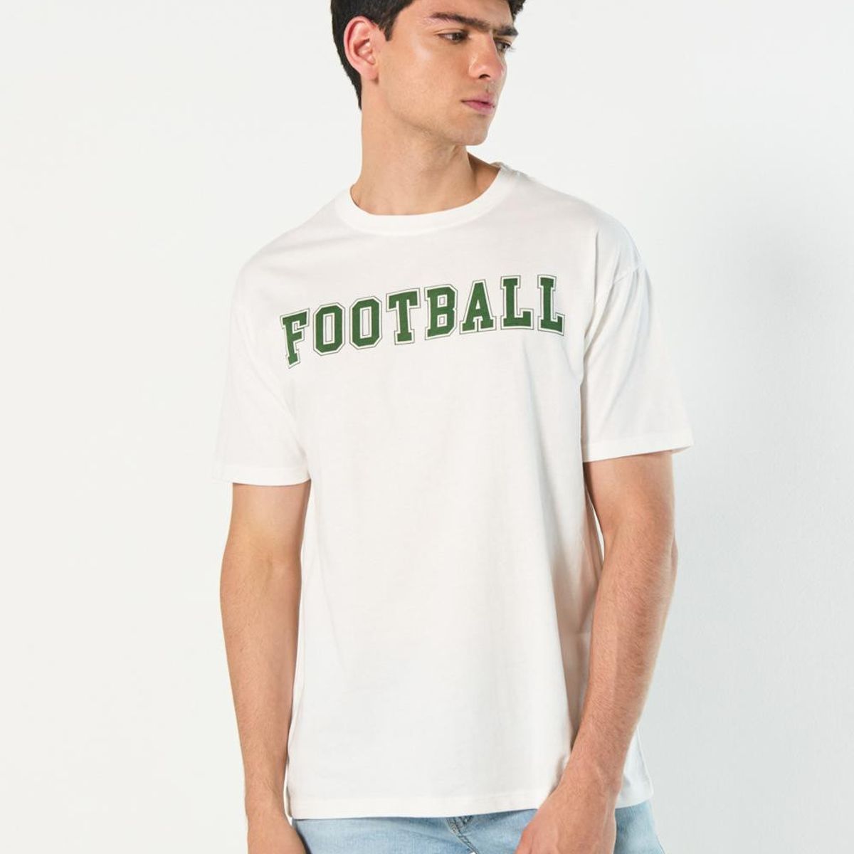 KOAJ - KOAJ Camiseta unicolor cuello redondo con texto college depo Hombre
