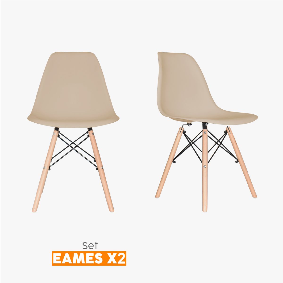 BONNO - Set X2 Silla Comedor Arena Eames Bonno