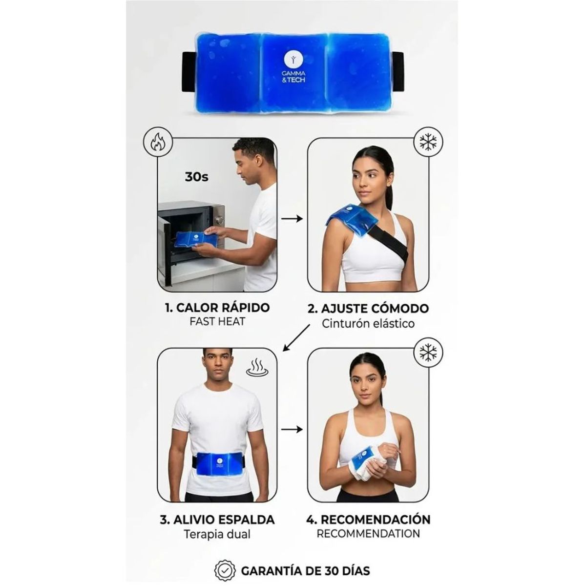 GENERICO - Gamma & Tech Compresa Elástica Multiusos 100cm Gel Térmico