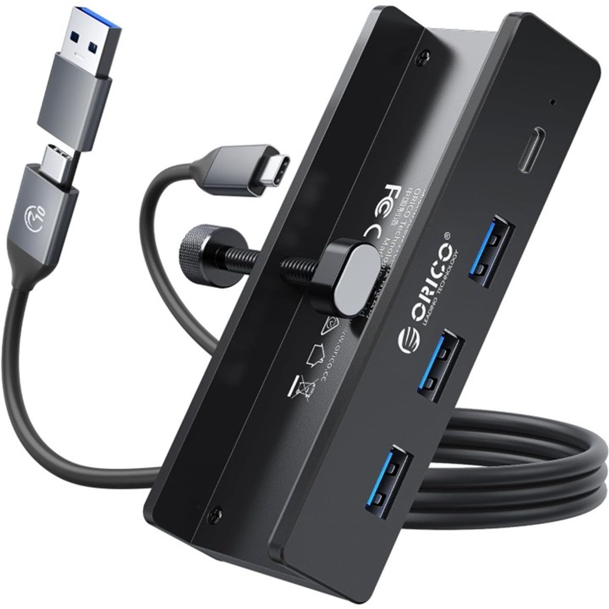ORICO - Hub Orico Usb 3.0 Con Abrazadera 3x Usb-a Y 1 Usbc-c