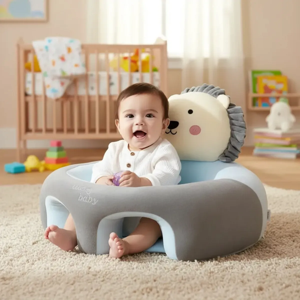 MUNDO BEBE - cojin almohada para sentar al bebe con relleno leon