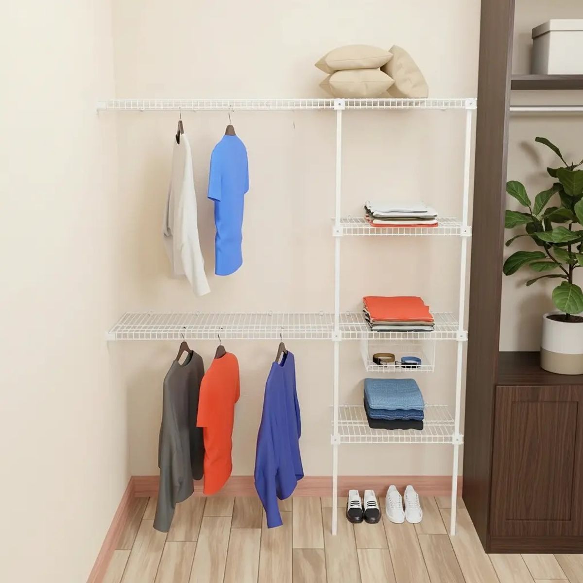 CONFORT - Closet Modular Master Confort Ajustable Blanco 260x40x180 cm con 6 Estantes