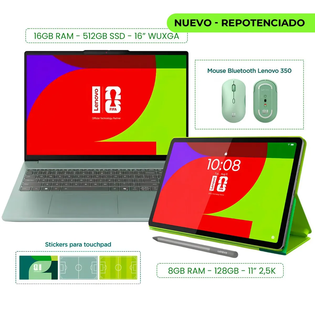 Lenovo - PORTATIL LENOVO INTEL CORE ULTRA 5 16GB 512GB TACTIL W11 + IDEATAB WORLD CUP EDITION