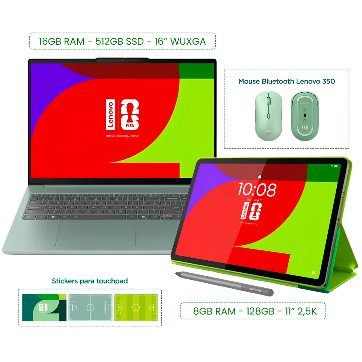 Lenovo - PORTATIL LENOVO INTEL CORE ULTRA 5 16GB 512GB TACTIL W11 + IDEATAB WORLD CUP EDITION