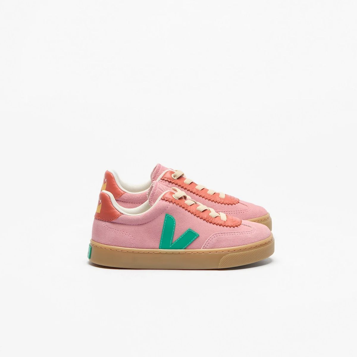 VEJA - Tenis Veja Kids Volley Elastic Laces Veja X Jelly Mallow Suede Mary Rosado Unisex