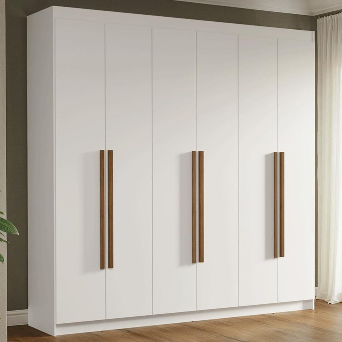 MADESA - Closet Venus 6 Puertas 4 Cajones 2 Barrales Blanco