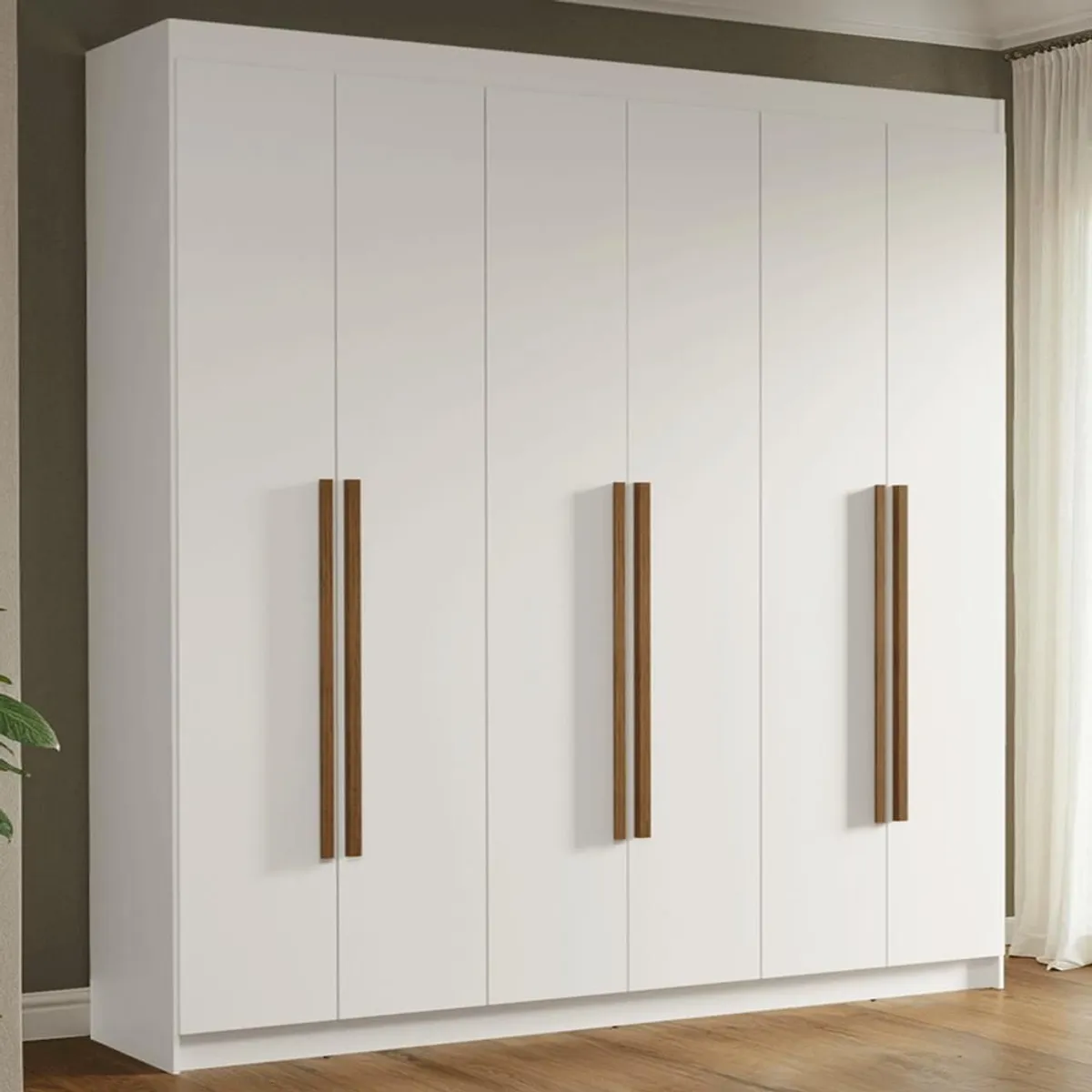 MADESA - Closet Venus 6 Puertas 4 Cajones 2 Barrales Blanco