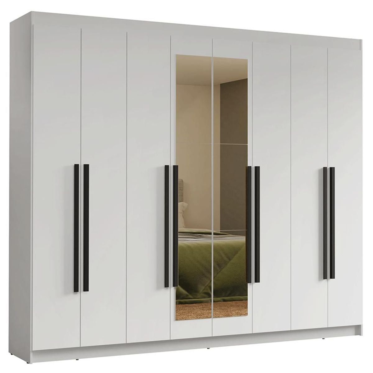 MADESA - Closet Venus 8 Puertas 4 Cajones 2 Espejos Blanco