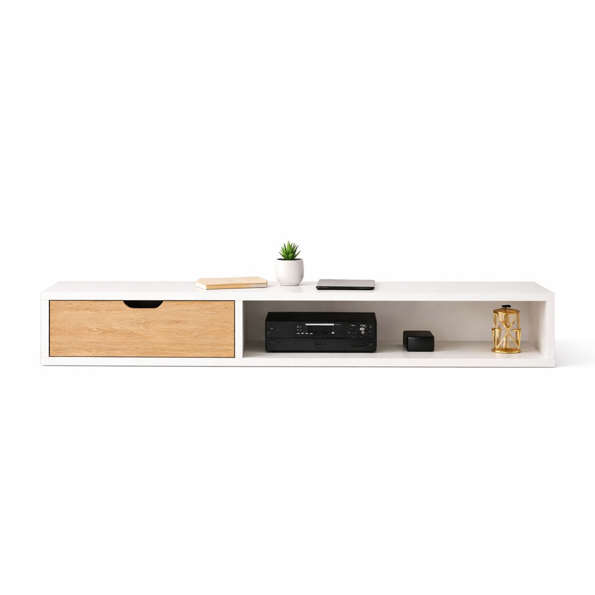 DKO DESIGN - Mesa de Tv 50 Flotante Tolouse 30x120x30cm BlancoMadera