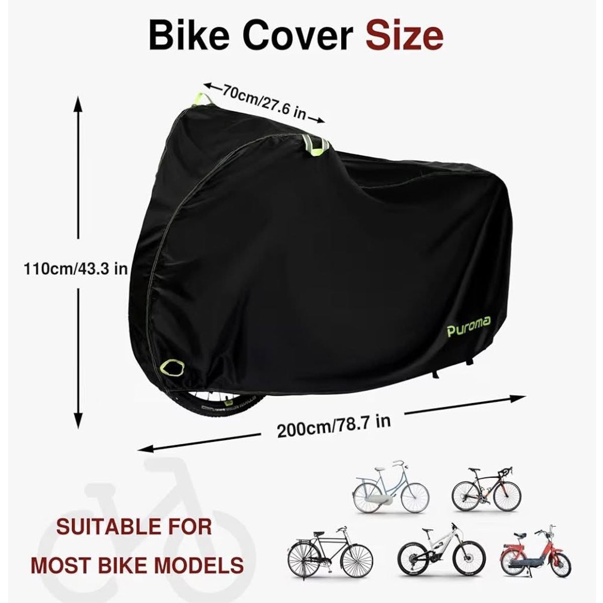 BABARIA - Funda impermeable para bicicleta 210D  Protección contra lluvia, sol, polvo y viento