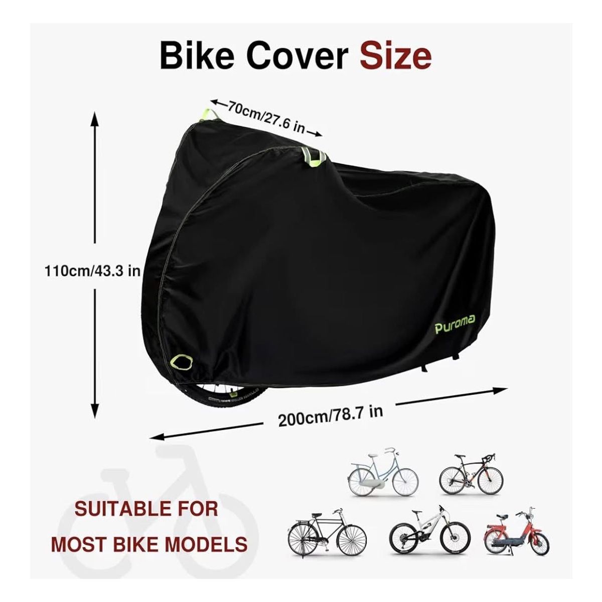BABARIA - Funda impermeable para bicicleta 210D  Protección contra lluvia, sol, polvo y viento