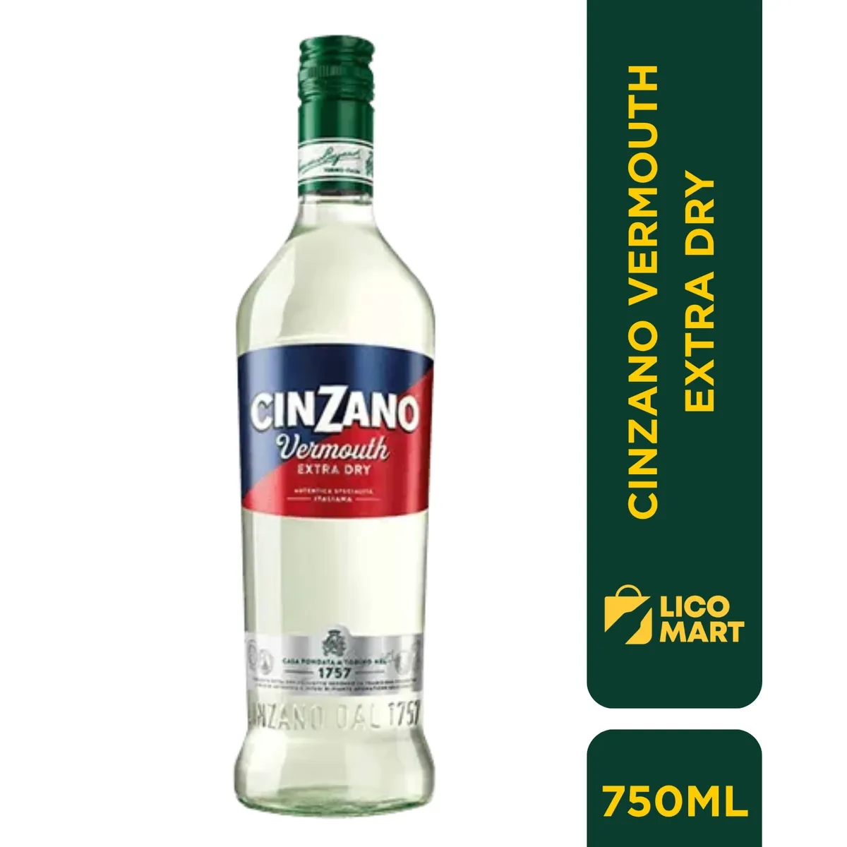 GENERICO - CINZANO VERMOUTH EXTRA DRY 750 ML