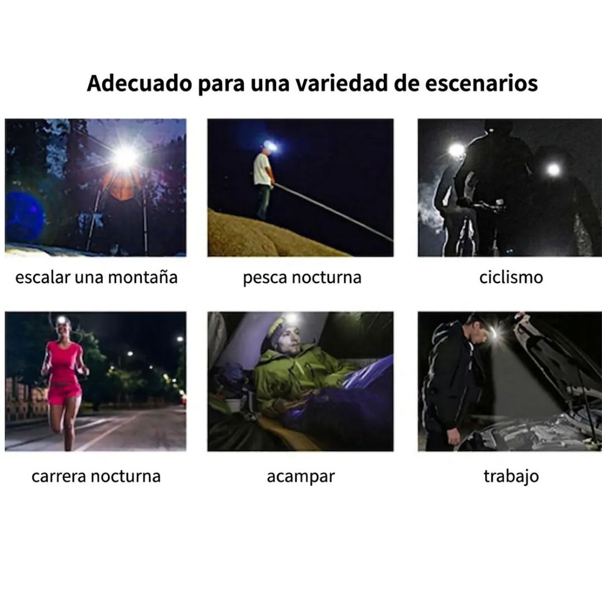 GENERIC - Gafas Deportivas Multifuncionales Con Luz LED Y Sensor Movimiento
