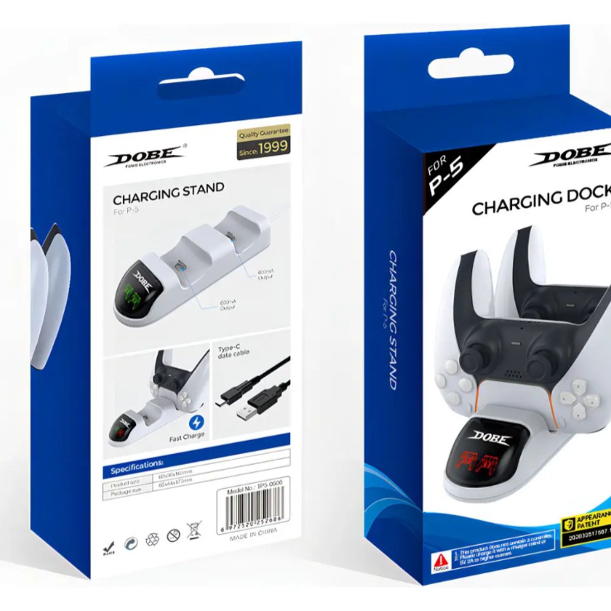 DOBE - Base Cargador dualsense controles PS5 indicador led - USB-C rápida