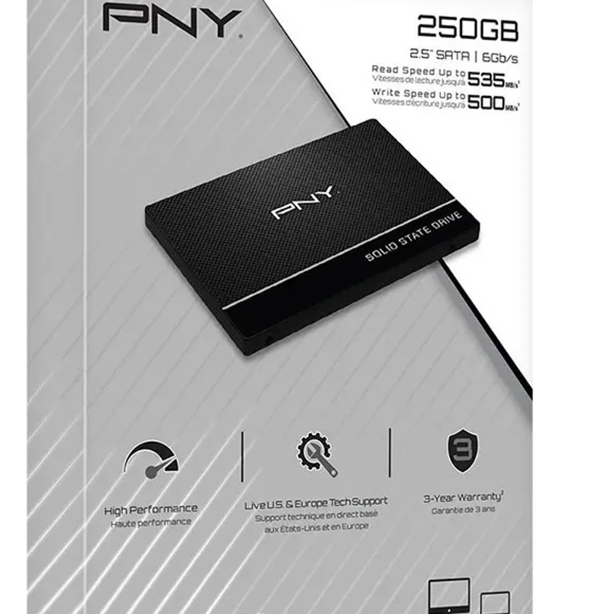 PNY - Disco Duro Solido Ssd Interno PNY 250 Gb Sata Nuevo