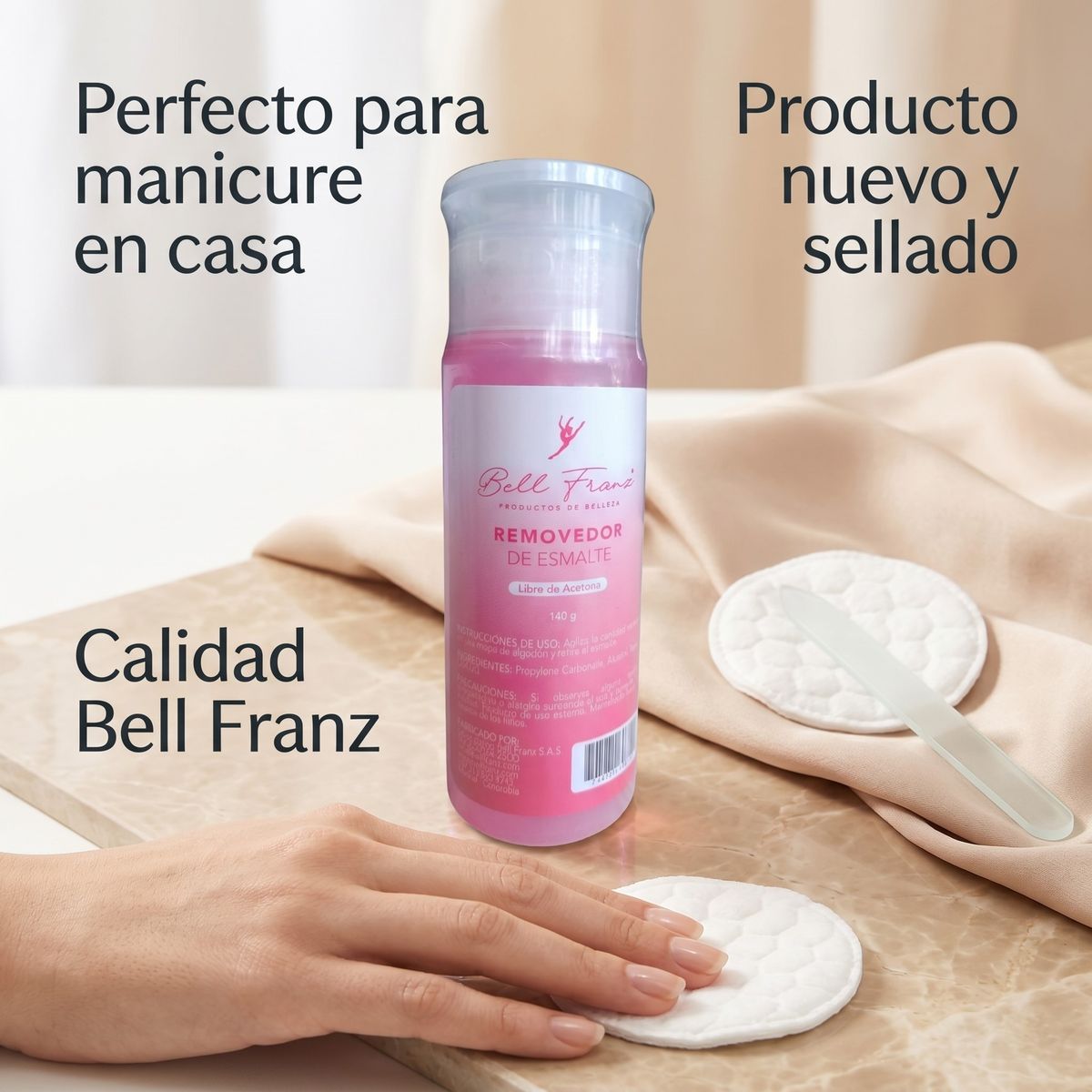 BELL FRANZ - Removedor De Esmalte Bell Franz 140g Fórmula Suave Para Uñas