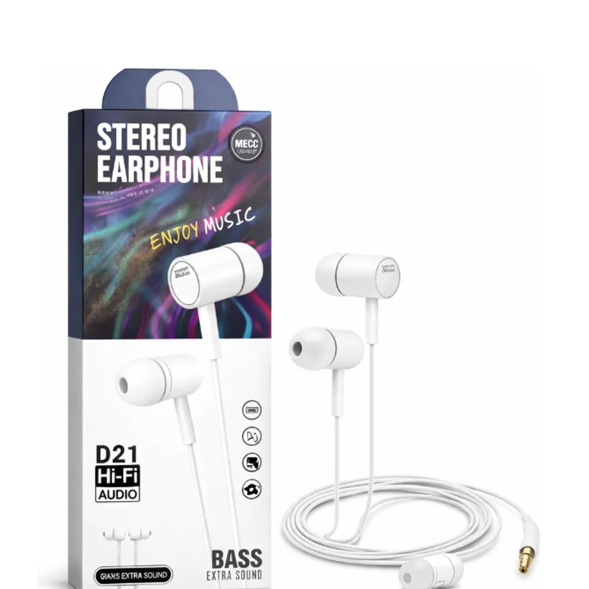 GENERICO - Audífonos In Ear D21 HiFi Bass Stereo 3.5mm