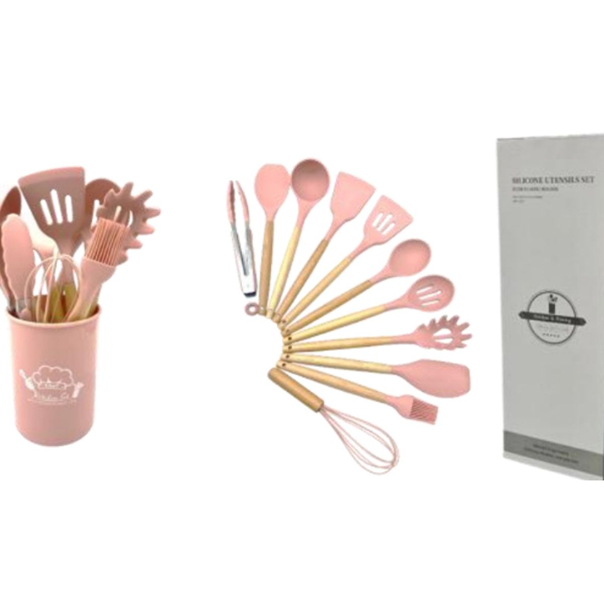 KITCHEN - Set X12 Utensilios De Cocina En Silicona Resistente Al Calor