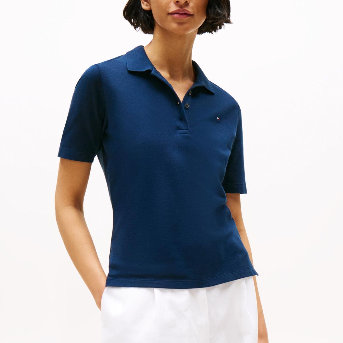 TOMMY HILFIGER - Polo azul 1985 de corte regular con logo bordado Tommy Hilfiger
