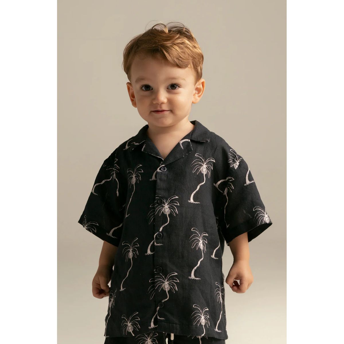 ILOT - Camisa kids en linolyocell con estampado de palmeras Ref. SK05062