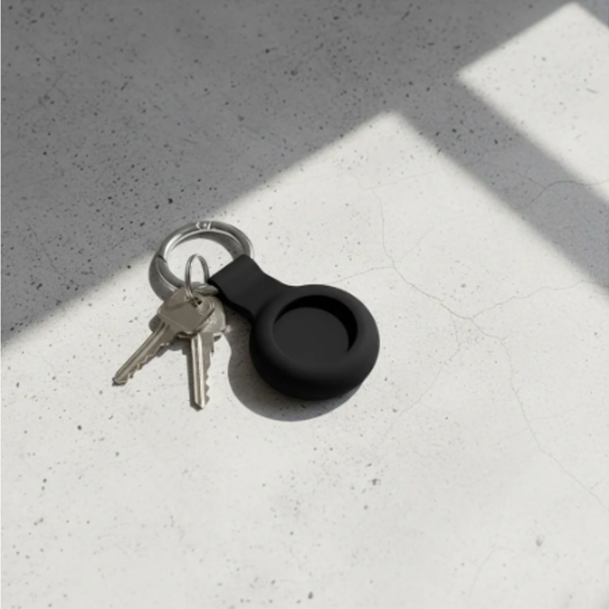 GENERAL - Funda Airtag Llavero Silicona Anticaída Protector Negro
