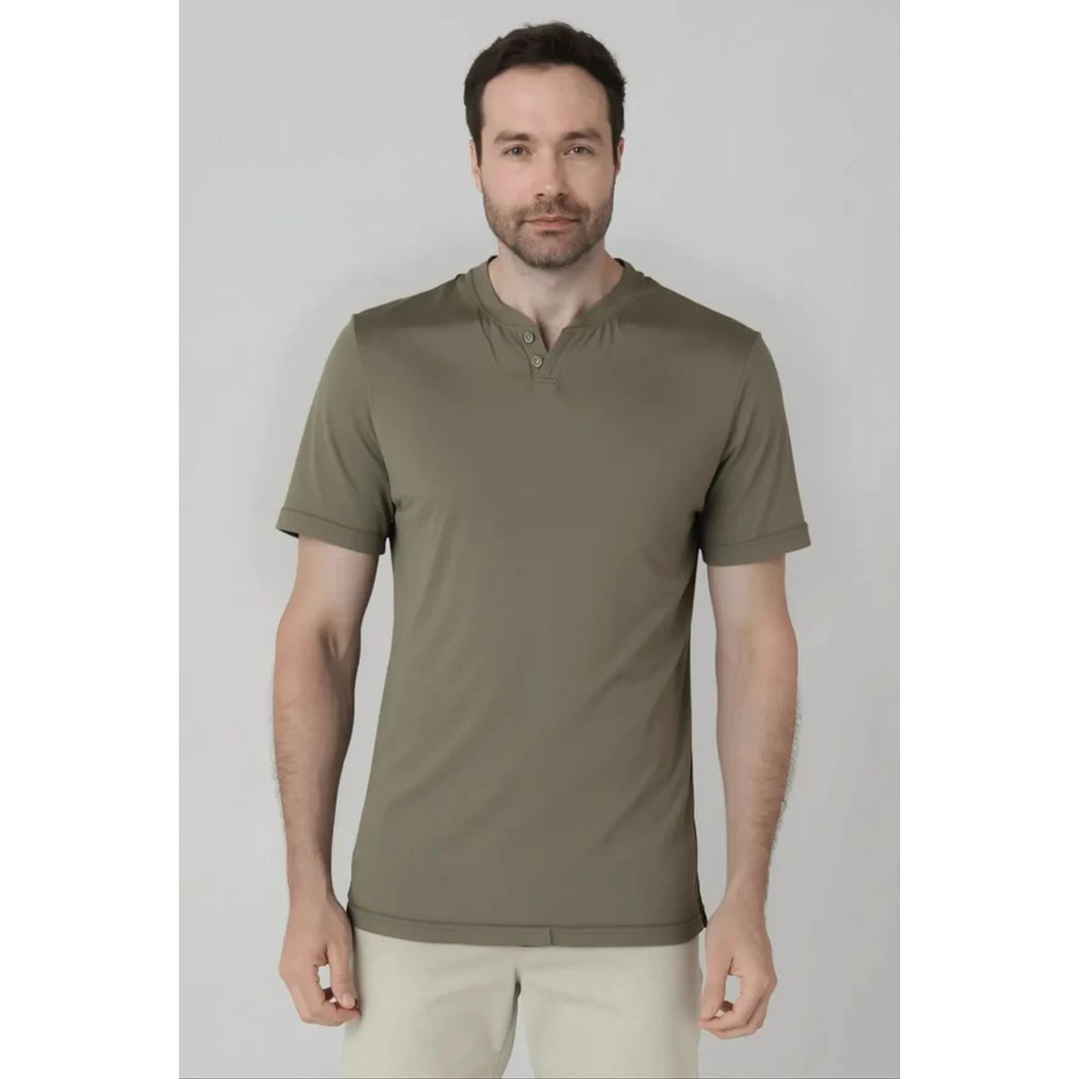 JON SONEN - Camiseta cuello V con botón Jon Sonen